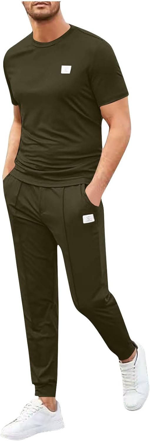 Mens 2 Piece Summer Beach Outfit Tank Top and Shorts Set