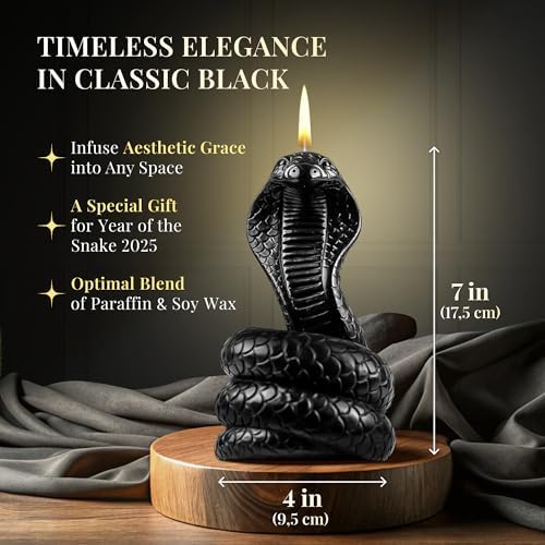 Gothic Black Cat Snake Candle Set - Gothic Decor Gift 1