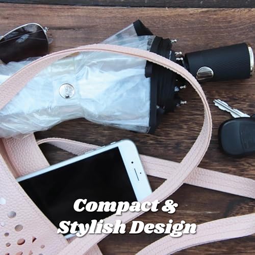 Totes Womens Ultra Clear Auto Open Umbrella Black