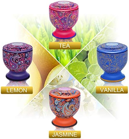 Amzwax Scented Candles Set of 4 - Lemon Vanilla Jasmine Green Tea