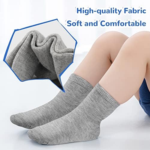 BOOPH 12 Pairs Kids Athletic Crew Socks