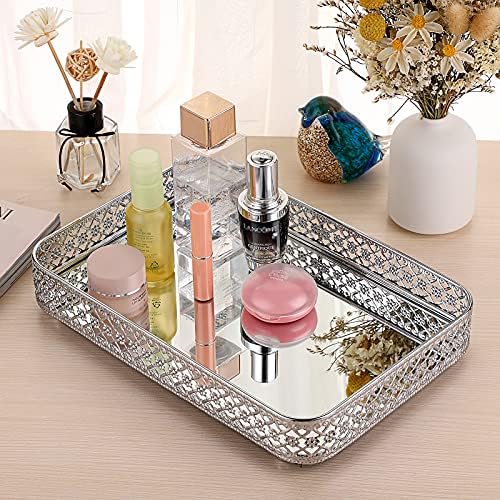 ELLDOO Decorative Mirror Jewelry Storage Tray