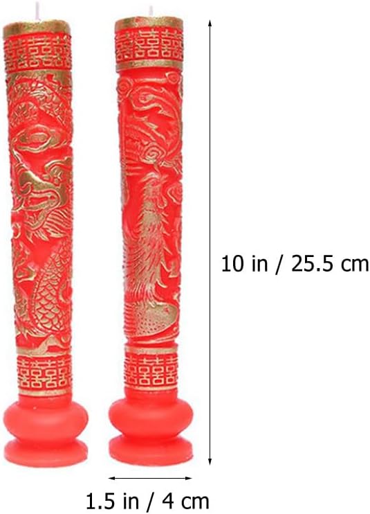 Ciieeo Dragon and Phoenix Wedding Candle Menorah Ornament