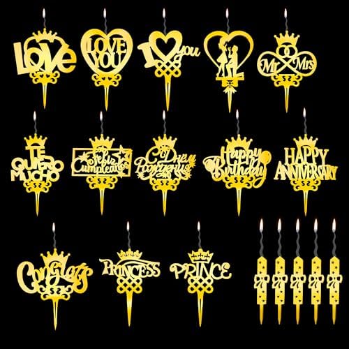 Luxury Gold Birthday Candle Topper - Reusable Elegant