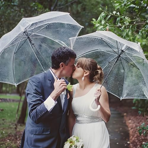 14 Pack Clear Wedding Umbrellas for Bride Groom Photography