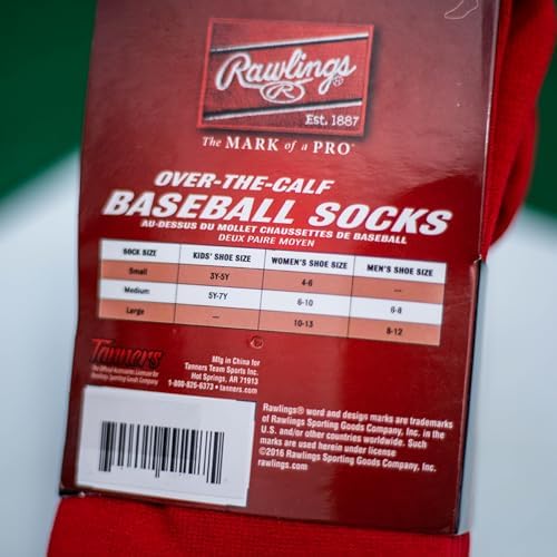 Rawlings 2 Pair Athletic Socks for Baseball Softball