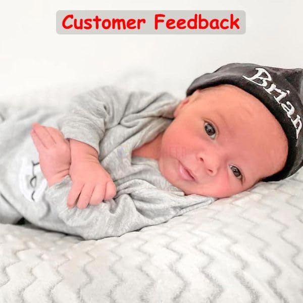 Personalized Baby Bodysuit Set with Monogrammed Romper and Hat 1