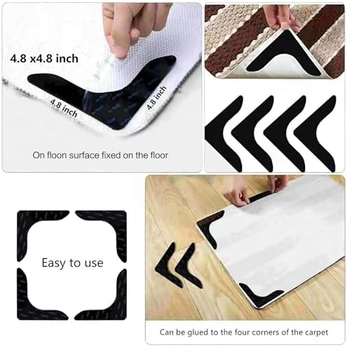 Black Gold Snake Runner Rug 2x6ft Modern Decor