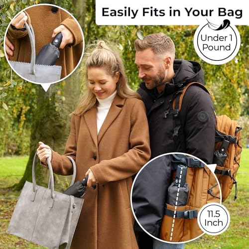 TUMELLA Windproof Travel Umbrella - Durable Compact Stylish