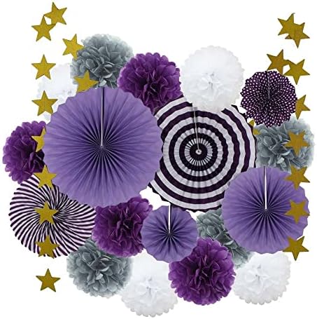 CIRCIR 19pcs Folding Fan Set for Baby Baptism Parties