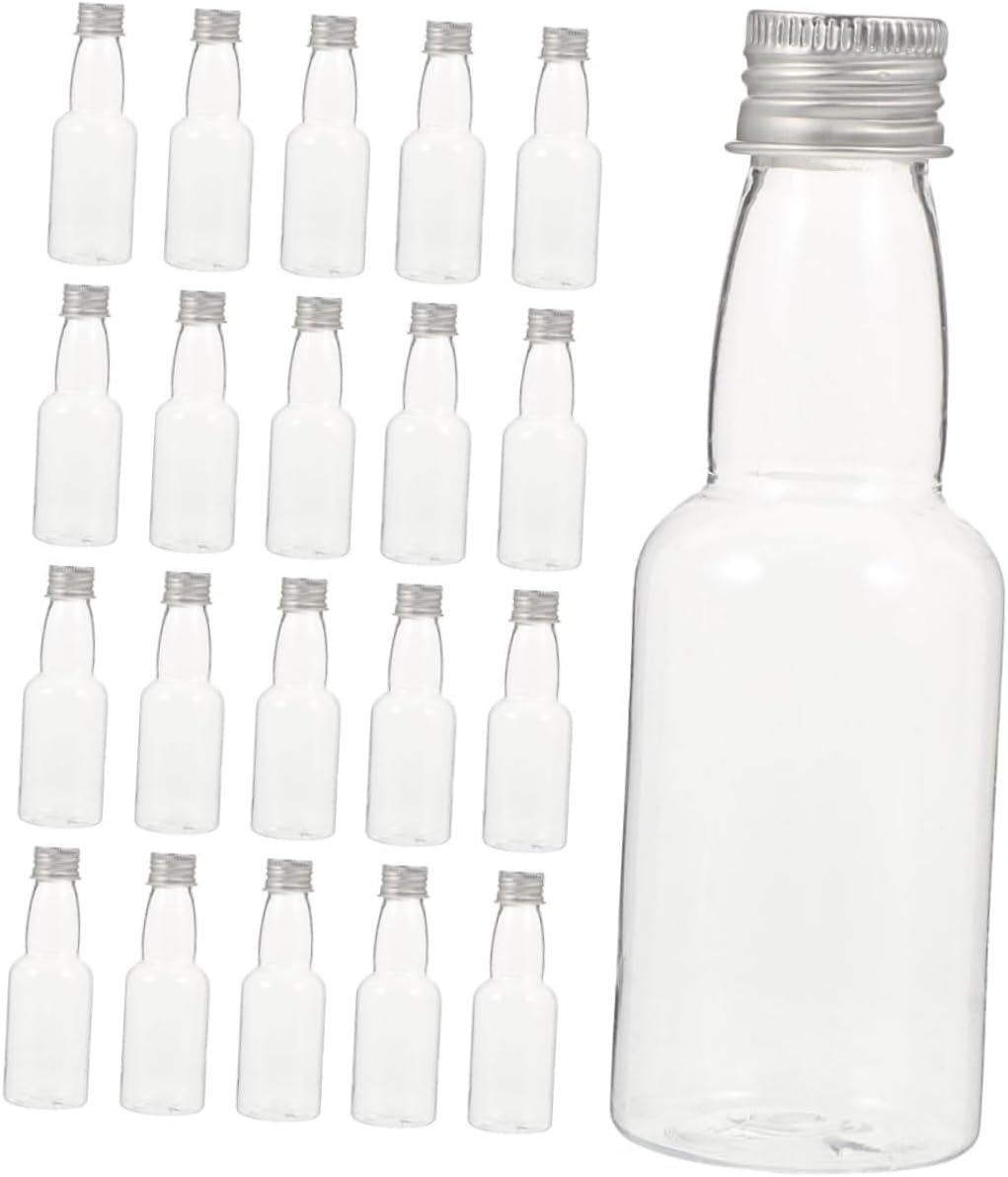 FUNOMOCYA 25pcs Multi-Functional Plastic Juice Bottles with Caps