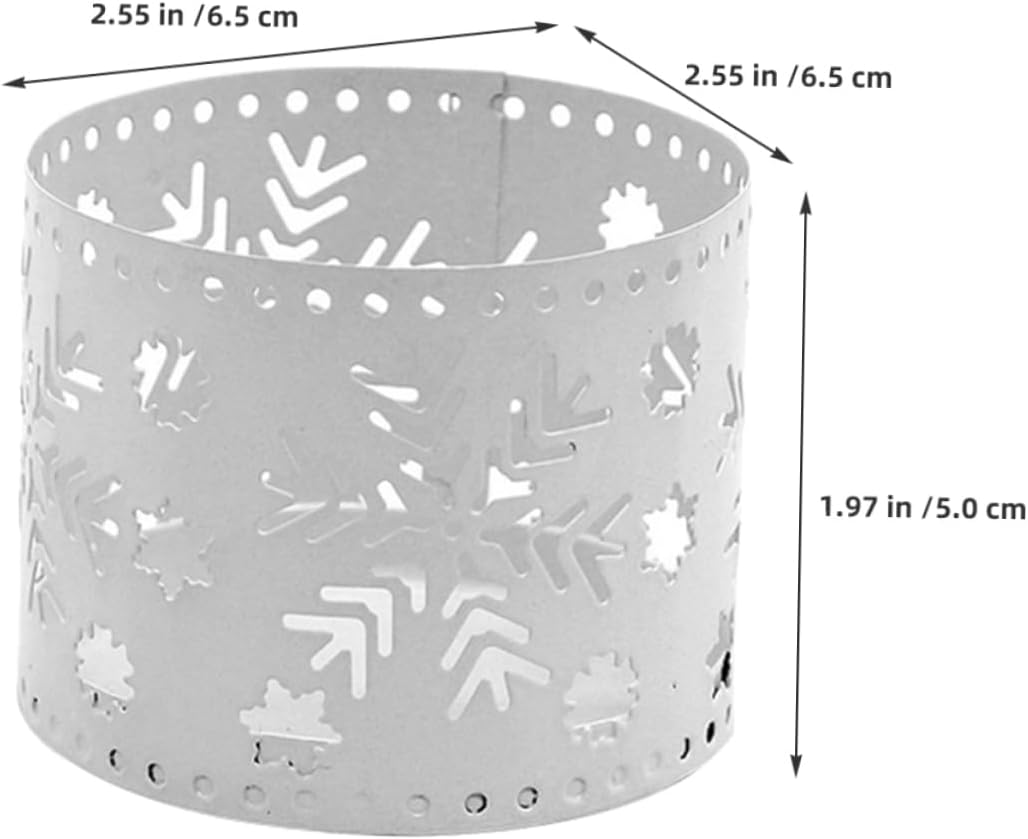 Iron Christmas Candle Holders with Snowflake Design