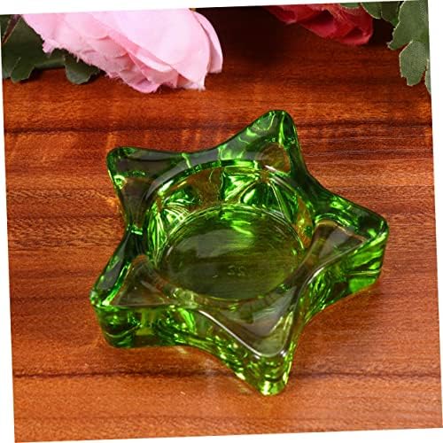 Garneck 2 Pcs Glass Star Candlestick Holder Decor