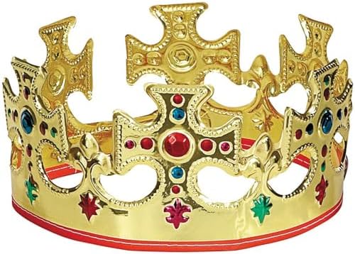 Unique Gold Plastic King Crown - One Size 1