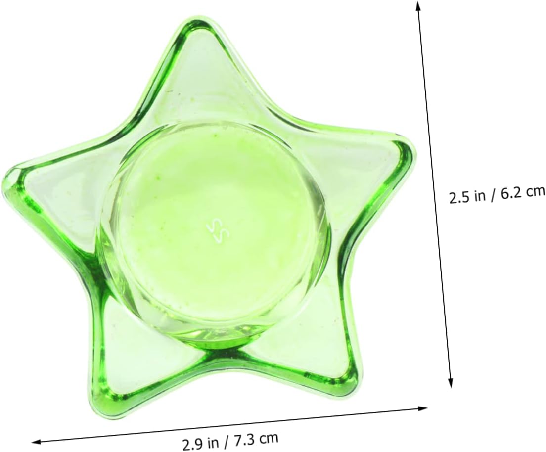 Garneck 2 Pcs Glass Star Candlestick Holder Decor