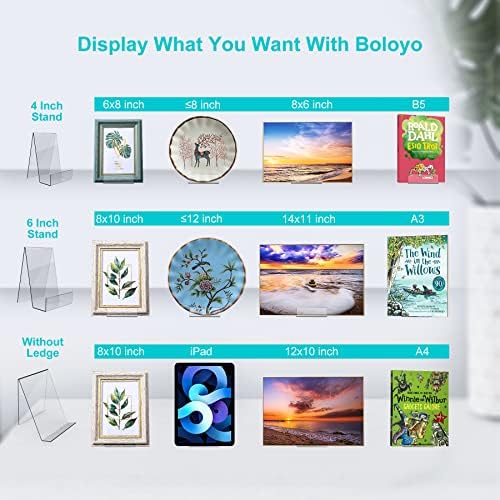 Boloyo 6PC Acrylic Display Stand Holder with Ledge