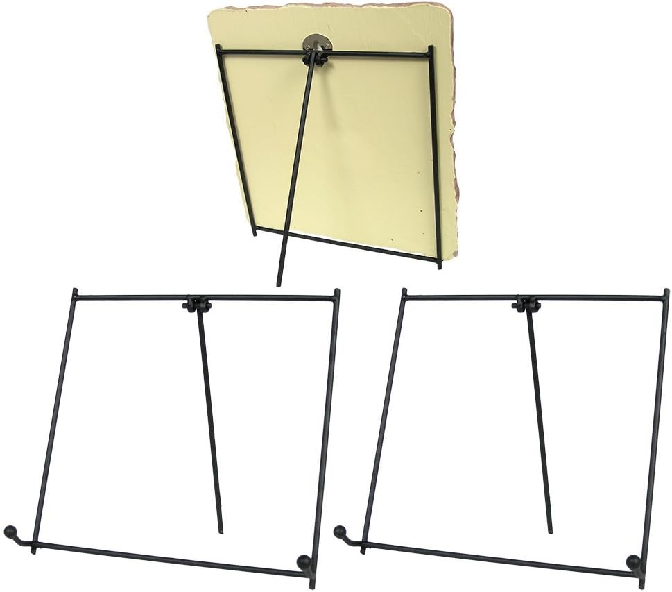 Black Metal Folding Easels - Set of 3 7 H