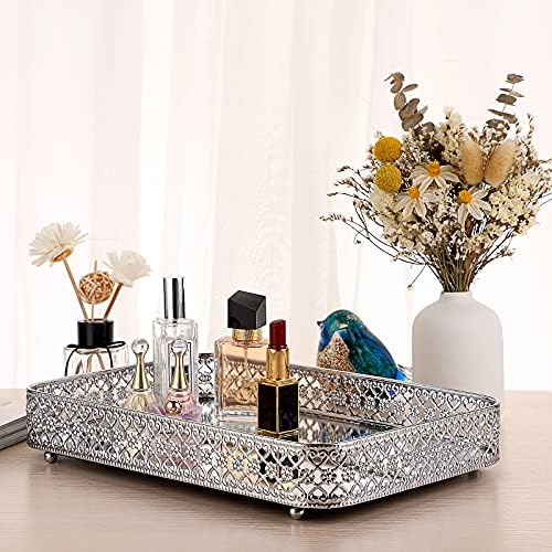 ELLDOO Decorative Mirror Jewelry Storage Tray