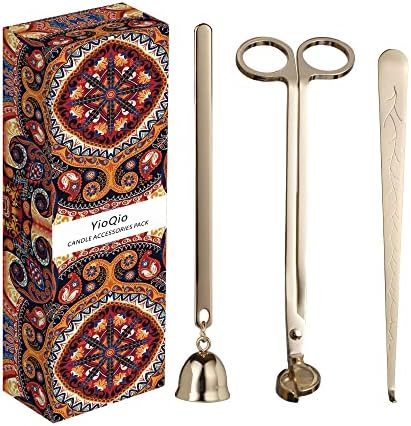 3-in-1 Candle Accessory Set - Wick Trimmer Dipper Cutter Snuffer Gold