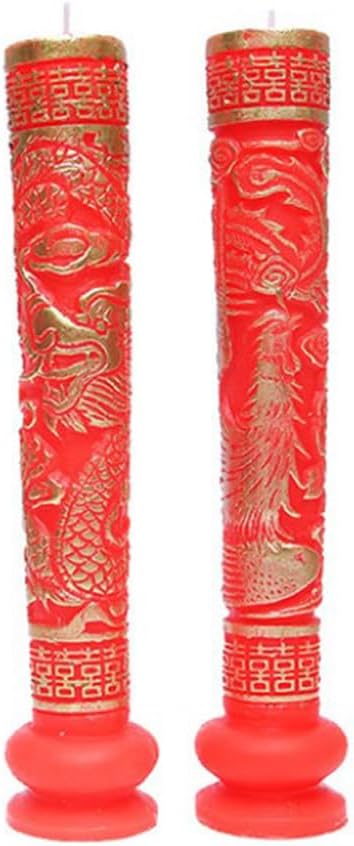 Ciieeo Dragon and Phoenix Wedding Candle Menorah Ornament