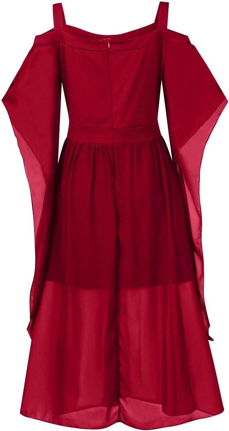 Gothic Halloween Dress for Women with High Waist and Off Shoulder Sleeve