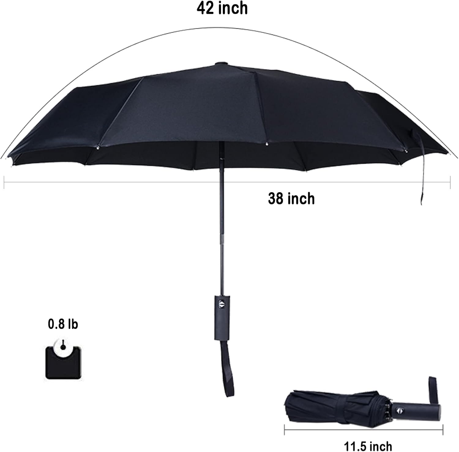 NPCQUN Windproof Travel Umbrella Compact Automatic Foldable