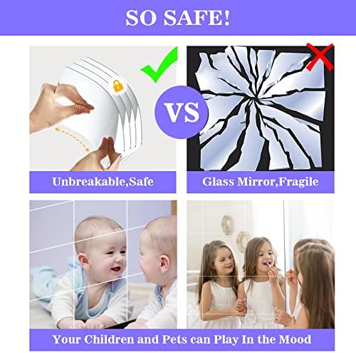 YVPSI 6PCS 8x6 Flexible Acrylic Mirror Tiles