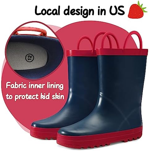 K KomForme Kids Rain Boots with Handles and Prints