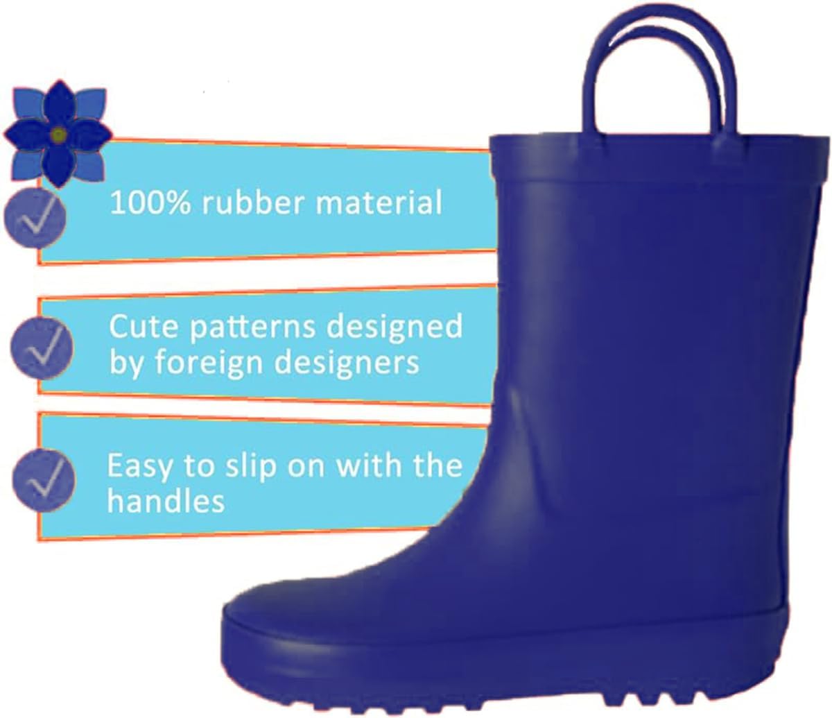 Kids Rain Boots with Fun Patterns and Easy-On Handles 1