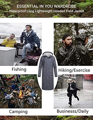 COOFANDY Mens Waterproof Rain Jacket with Hood Lightweight