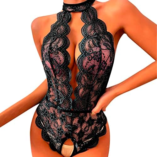 Womens Bodysuit with Thigh Garter and Lace