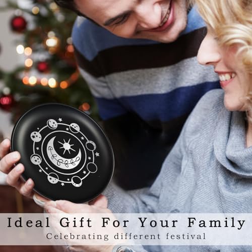 55 Inch Small Metal Jewelry Dish with Star Moon Print