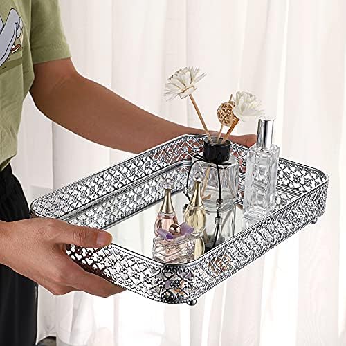 ELLDOO Decorative Mirror Jewelry Storage Tray