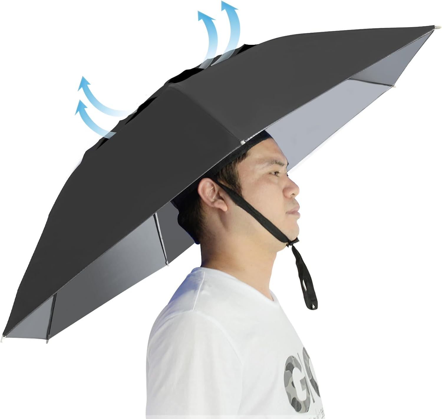 NEW-Vi Adjustable Sun Rain Cap with Umbrella