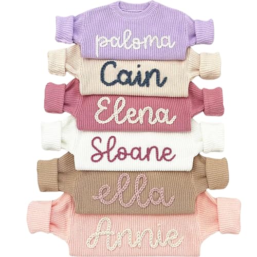 Personalized Toddler Baby Girl Floral Crewneck Sweater