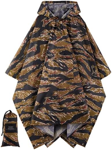 Salamra Hooded Rain Poncho Waterproof Raincoat Jacket with Pocket