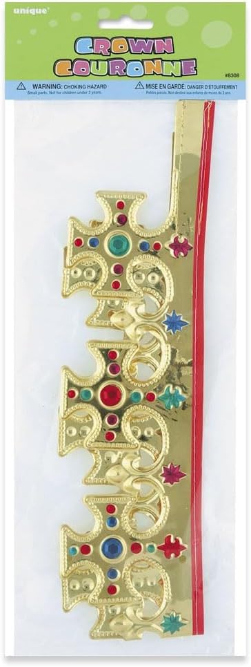 Unique Gold Plastic King Crown - One Size 1
