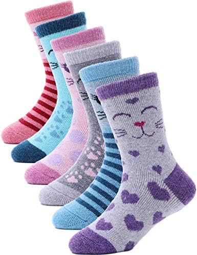 ANTSANG Kids Merino Wool Hiking Socks 6 Pairs