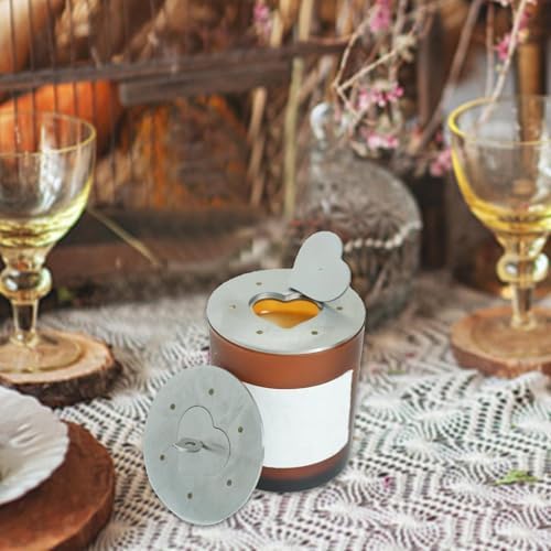 Stainless Steel Candle Jar Cover with Heart Design