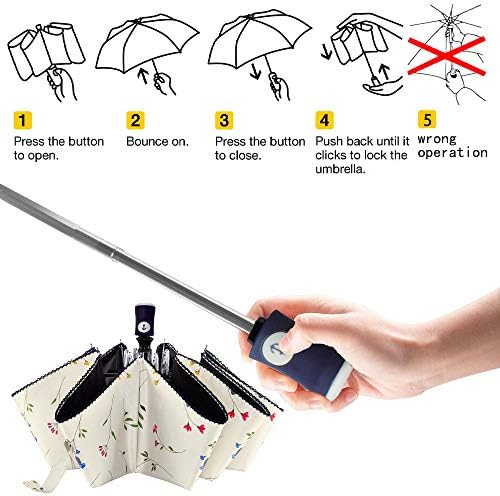 DBA Auto Open Close Folding Travel Umbrella with UV Protection 1