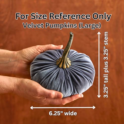 Set of 3 Velvet Pumpkins Fall Home Decor