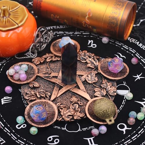 VSPDVO Star Candle Holder Pentacle Altar Tray