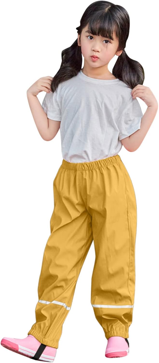 Toddler Waterproof Rain Pants for Kids Boys Girls