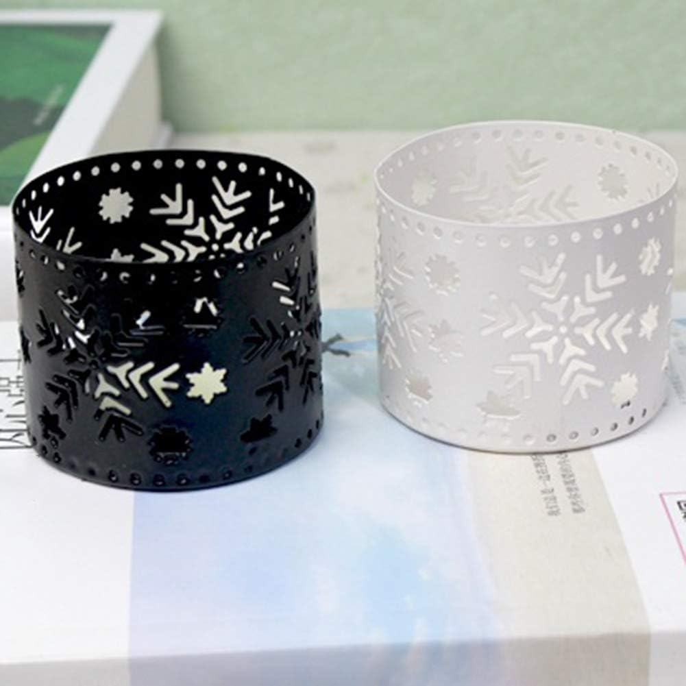 Klun White Snowflake Christmas Candle Holder