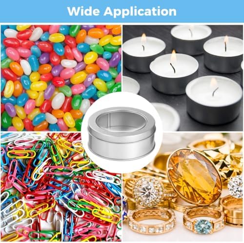 LUMINFLY 20-Piece Round Tin Cans 6-Ounce Silver Clear Lid