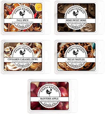 Farm Raised Candles - 5 Fall Spice Scents Soy Wax Cubes