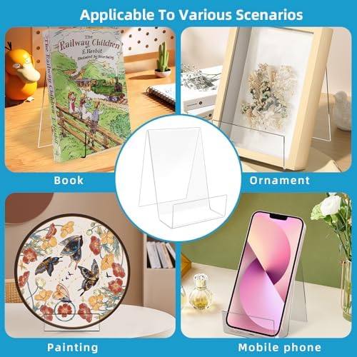Funactu Acrylic Book Stand 4 Pack 4 Inch Display Easel