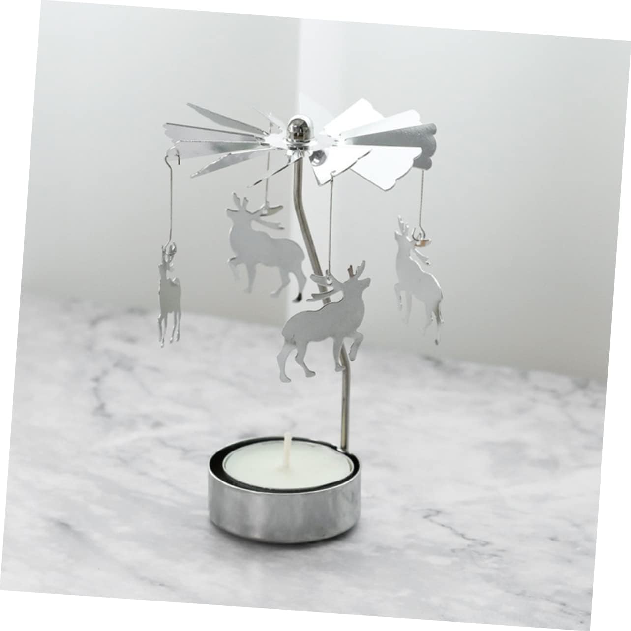 Happyyami Windmill Rotating Candle Holder Decorative