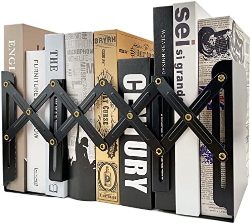 Adjustable Metal Bookends for Heavy Books and Desk Organization