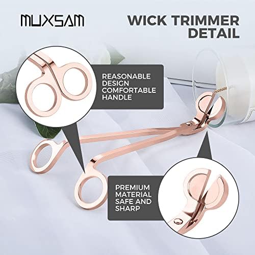 MUXSAM Rose Gold Candle Wick Trimmer Set 1